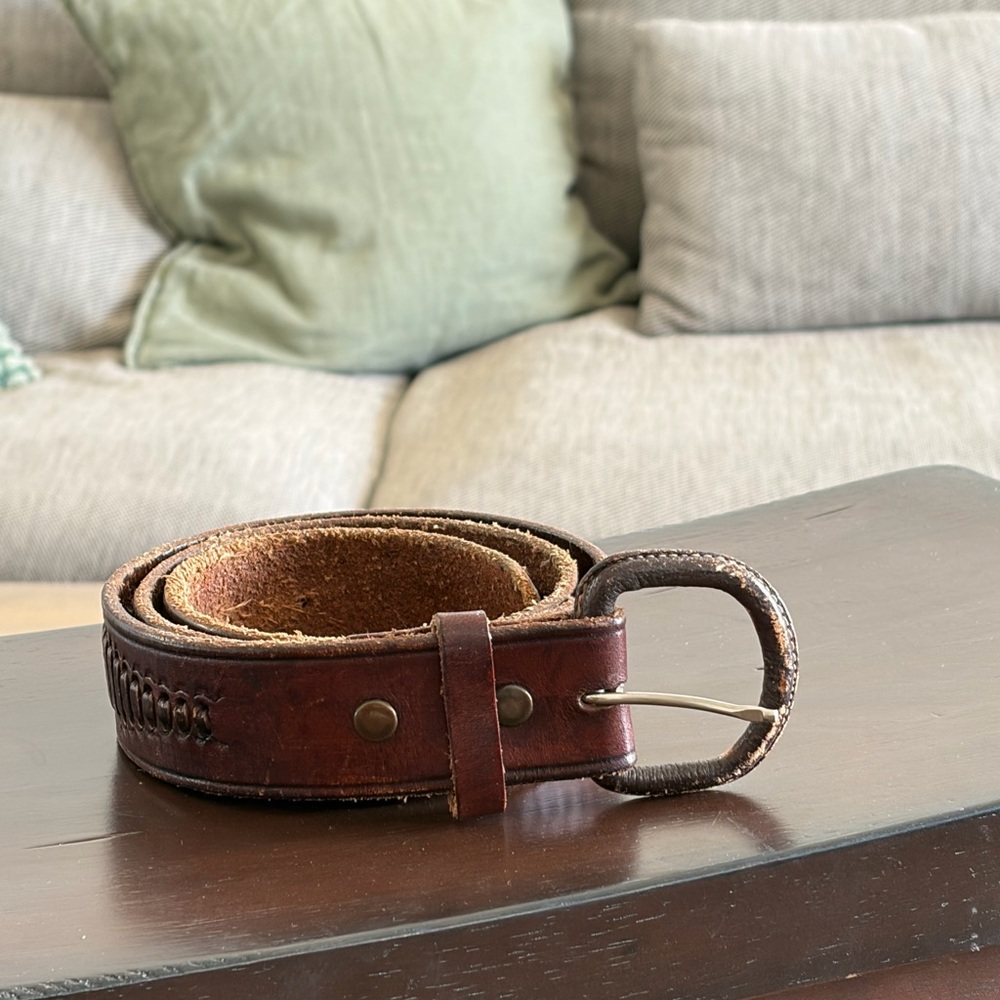 Brown Leather Belt - Classic Casual Style